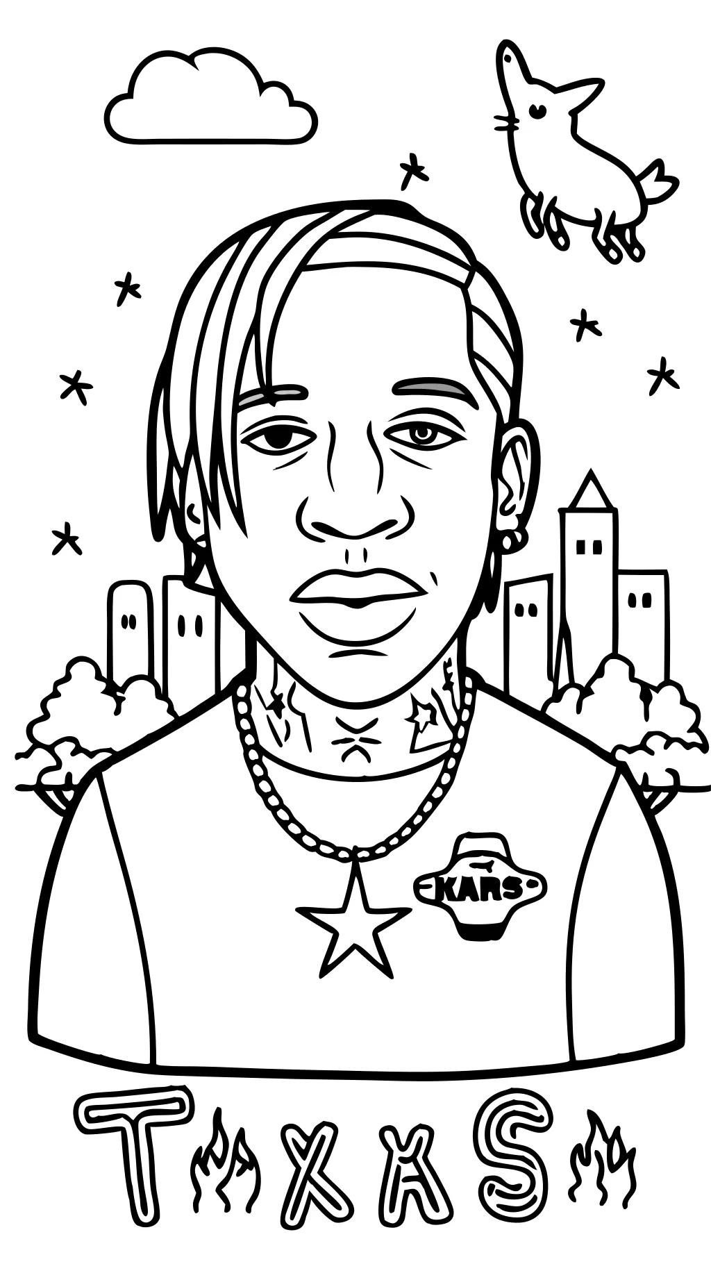 travis scott coloring page